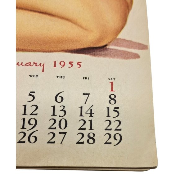 Vintage 1955 Pin Up Calendar By TN Thompson Evelyn West - Picture 6 of 8